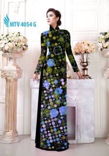 Vải áo dài in 3D nền đen