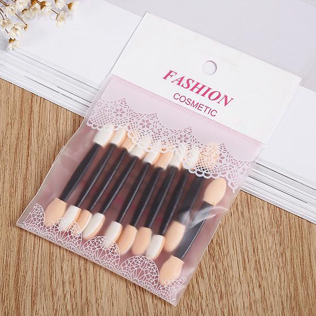 [Hàng mới về] Set 10 cọ đánh phấn mắt hai đầu hình oval bằng chất liệu bọt biển màu sắc ngẫu nhiên