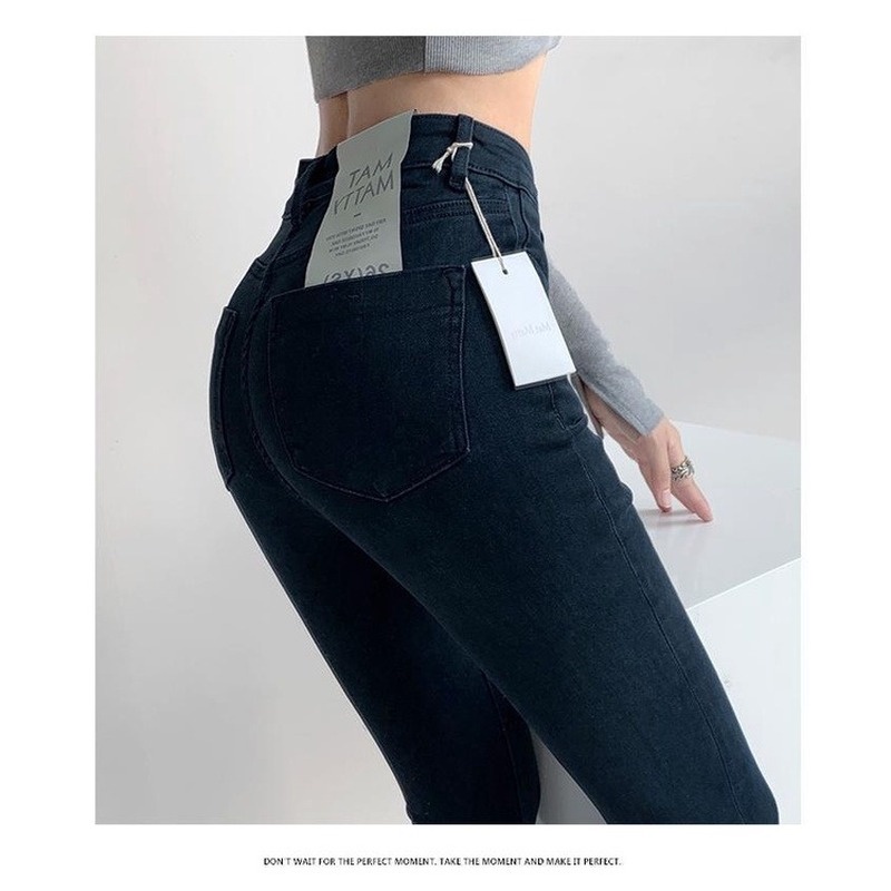 Quần jeans dài lưng cao thời trang cho nữ