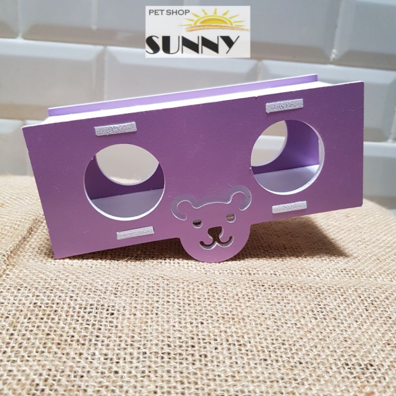 Ống chui bập bênh gỗ ép cho hamster 17x7x9cm