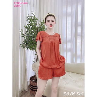Đồ Bộ Lụa Lụa Cao Cấp Đùi F389 - Đồ Bộ Suli