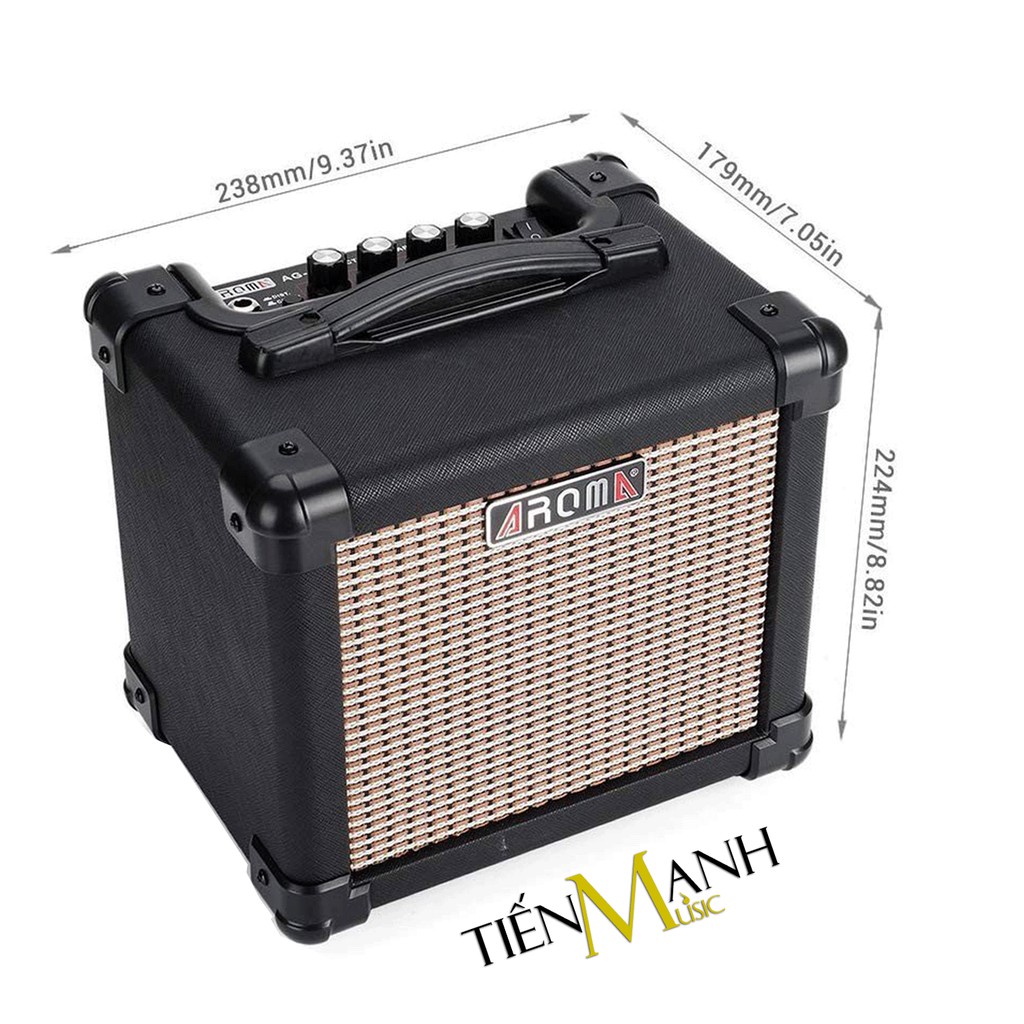 [Bluetooth, Pin sạc]  Amply Aroma AG-10 BK - Loa Ampli Guitar AG10 Amplifier - Chính Hãng