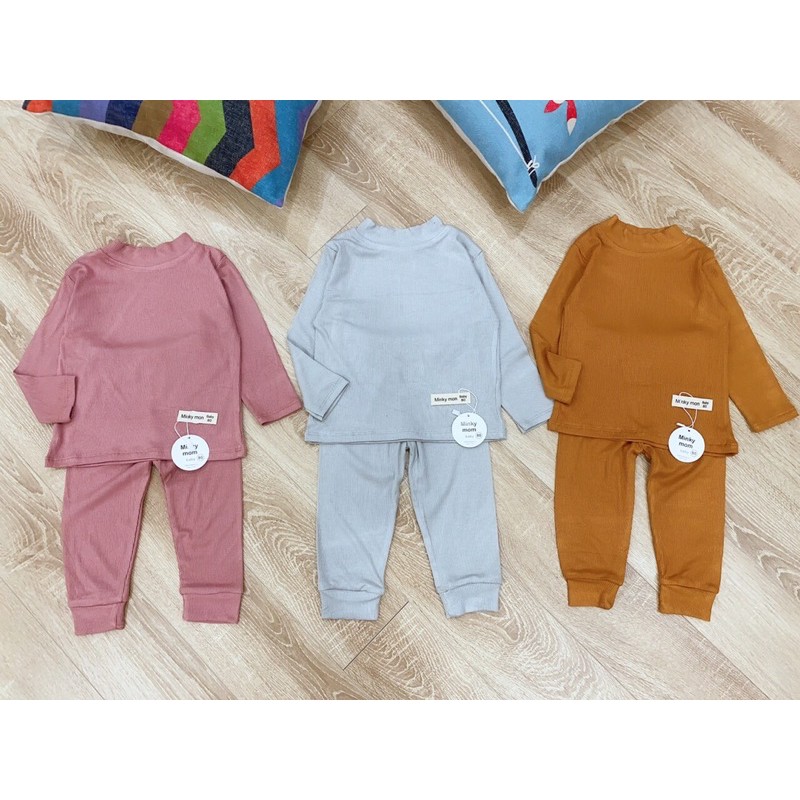 Bộ Dài Tay Thun Tăm Cổ 5 Phân Cho Bé