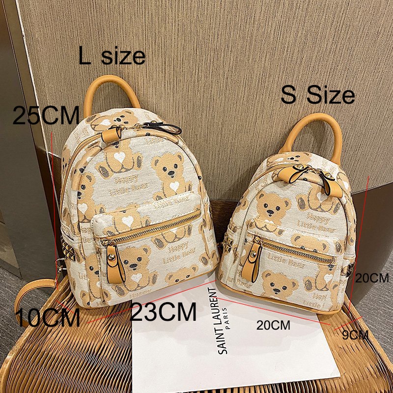 Ba Lô Da Mềm Mini Hình Gấu Xinh Xắn Phong Cách Hàn Quốc Cho Nữ