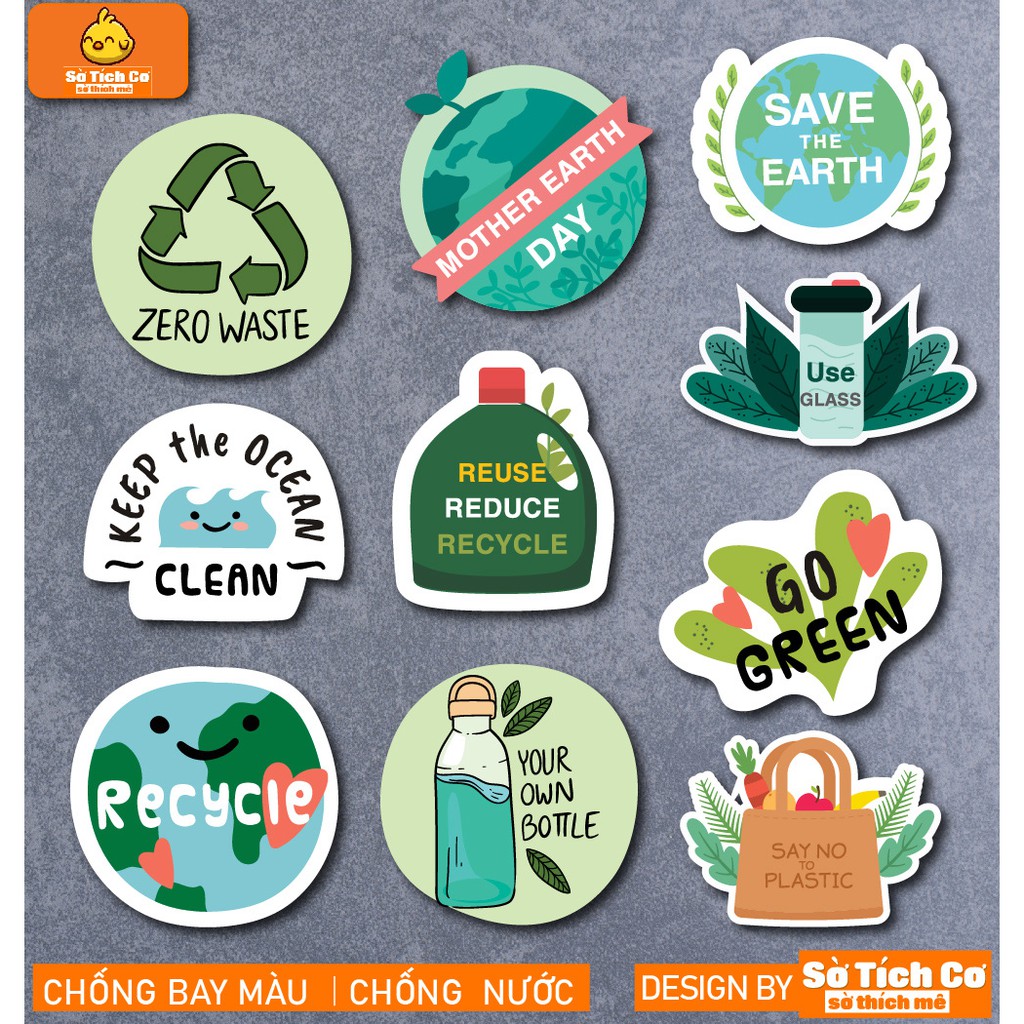 Save the Earth dán điện thoại, laptop, mũ bảo hiểm, guitar, vali MSP: T04