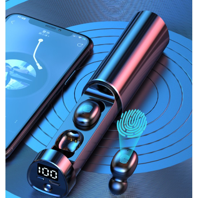 Tai nghe bluetooth không dây N21 màn led hiển thị pin,Tai nghe bluetooth cho điện thoại các loại tích hợp đèn led
