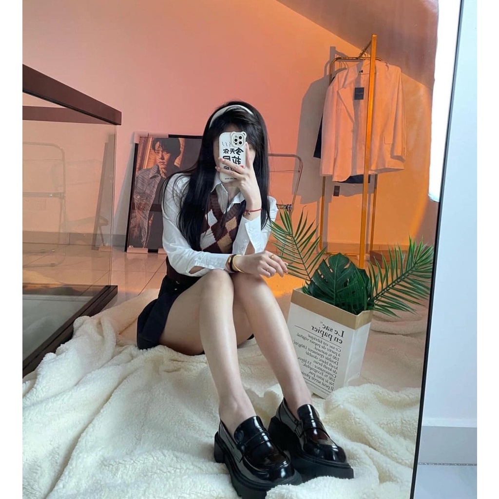 Giày búp bê vintage - giày lười đi chơi phong cách ullzang