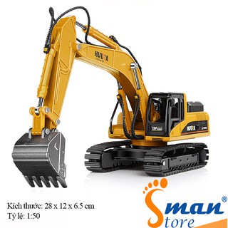 Mô hình máy xúc HUINA TOY 1710 hợp kim chắc chắn, tỉ lệ 1:50