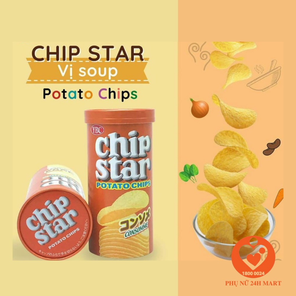 Bánh Snack Khoai tây YBC Chip Star Nhật 6 vị hộp 50g [HSD 7/2024]