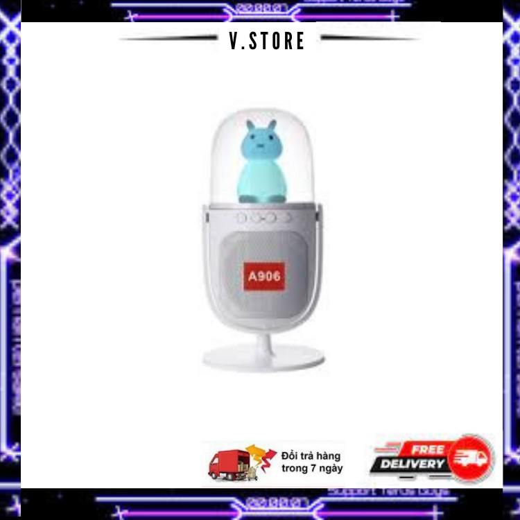 💎Loa Bluetooth A906 💎 Có Đèn Led Thiết Kế Để Bàn Nhỏ Gọn, Dễ Thương - Hỗ Trợ Thẻ Nhớ, Jack 3.5, USB BH 6 tháng
