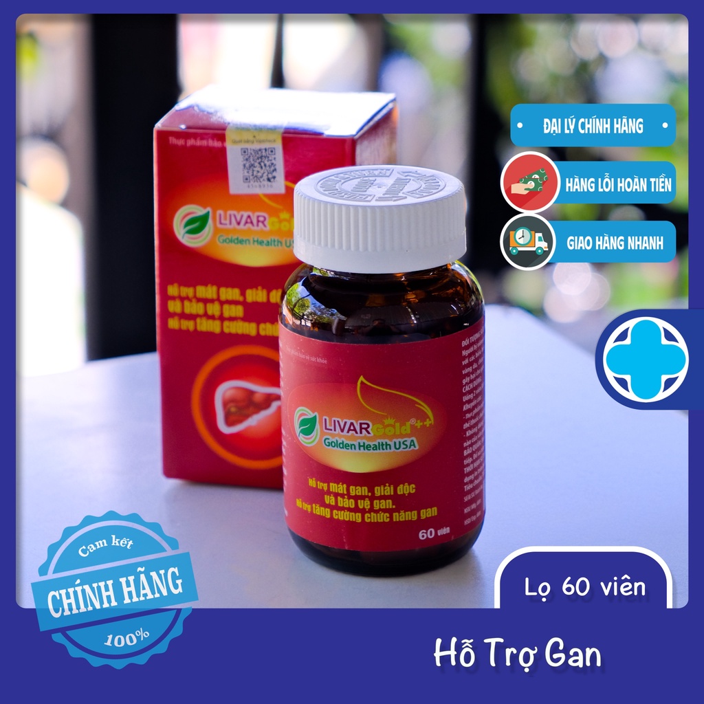 LIVAR GOLD++ ( 60 viên) Giúp Giải Độc Gan, Hạ Men Gan, Tăng Cường Chức Năng Gan.