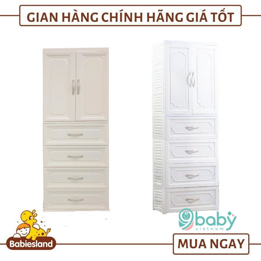 FREE SHIP !! Tủ 5 Tầng 9BABY Vân Gỗ Cao Cấp KUB NK Chính Hãng ( tặng kèm bánh )