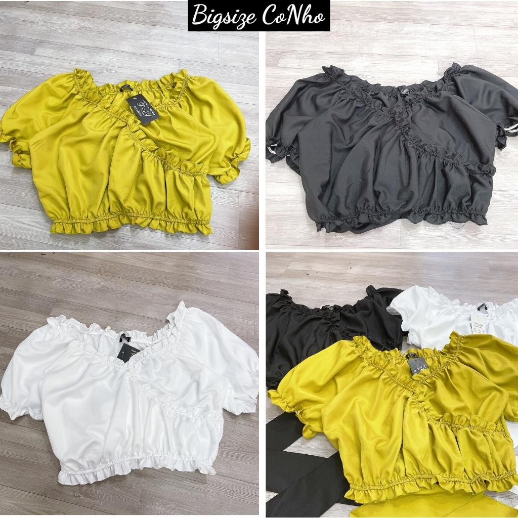 Áo Kiểu Bigsize nữ Tay Phồng Cột Nơ cách điệu phía trước AT11