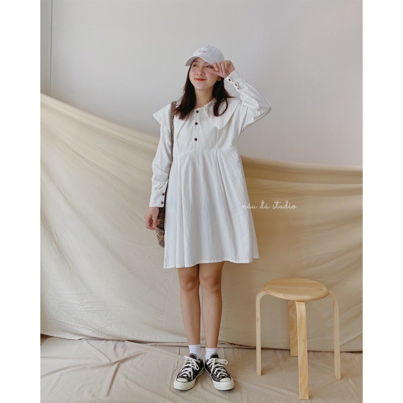 ĐẦM BABYDOLL  - NÂU ĐÁ STUDIO.