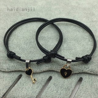 Cặp vòng tay hình chìa khóa và trái tim đơn giản cho cặp đôi