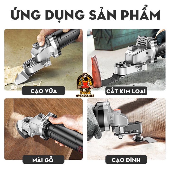 Bộ Chuyển Máy Mài Thành Máy Cắt Rung, Chà Nhám Băng M10 - Đầu Cắt Rung - Lưỡi Cắt Rung sơ cua