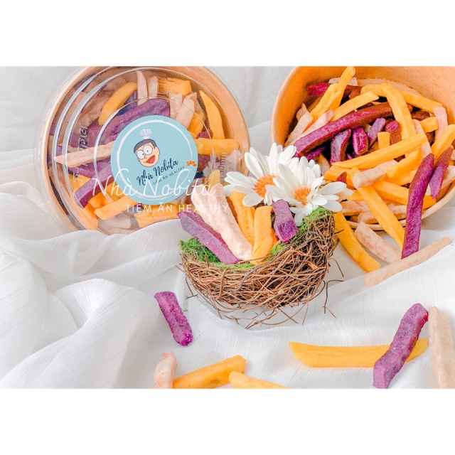 KHOAI SẤY GIÒN TỰ NHIÊN ăn kiêng giảm cân ăn kiêng 3 VỊ - Ức chế cảm giác thèm ăn - 100GR