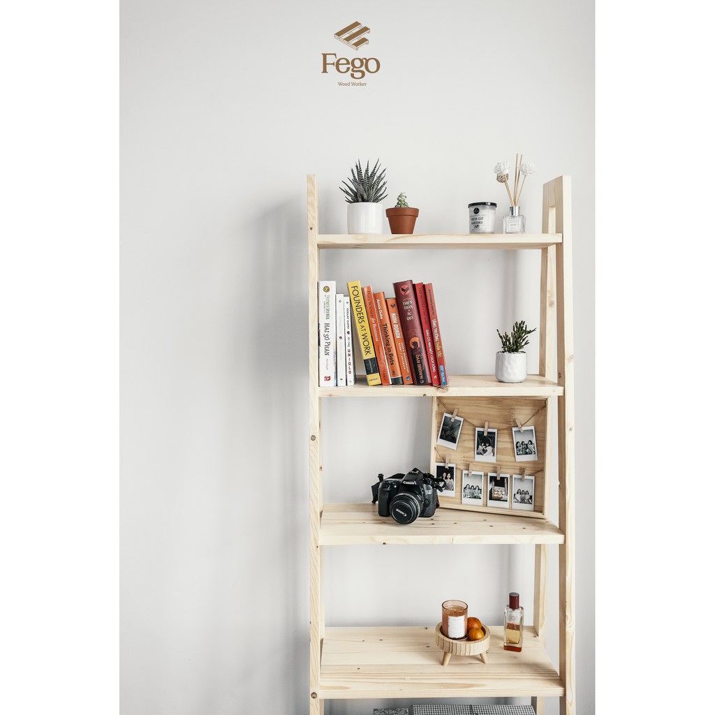 [Freeship HN] Giá sách gỗ thông Decor Fego|Kệ đứng Harmon|Trang trí nhà cửa