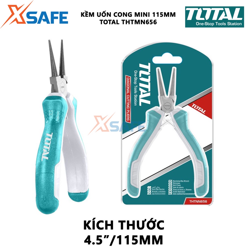 Kềm uốn vòng mini TOTAL THTMN656 Kìm uốn vòng kích thước 4,5&quot;/ 115mm, thép CR-V, tay cầm cách điện, bọc cao su