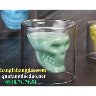 Ly thủy tinh hình đầu lâu uống bia rượu (150ml) độc đáo