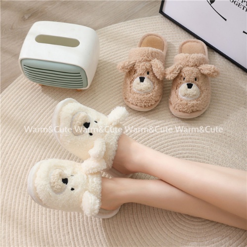 Dép lông xù tai gấu đi trong nhà, văn phòng siêu dễ thương Warm DA03