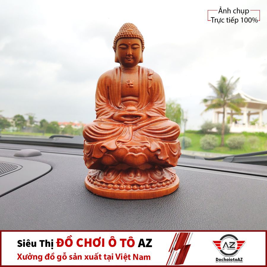 Tượng A Di Đà gỗ Xá Xị (Tặng kèm miếng dán đa năng chống trượt)
