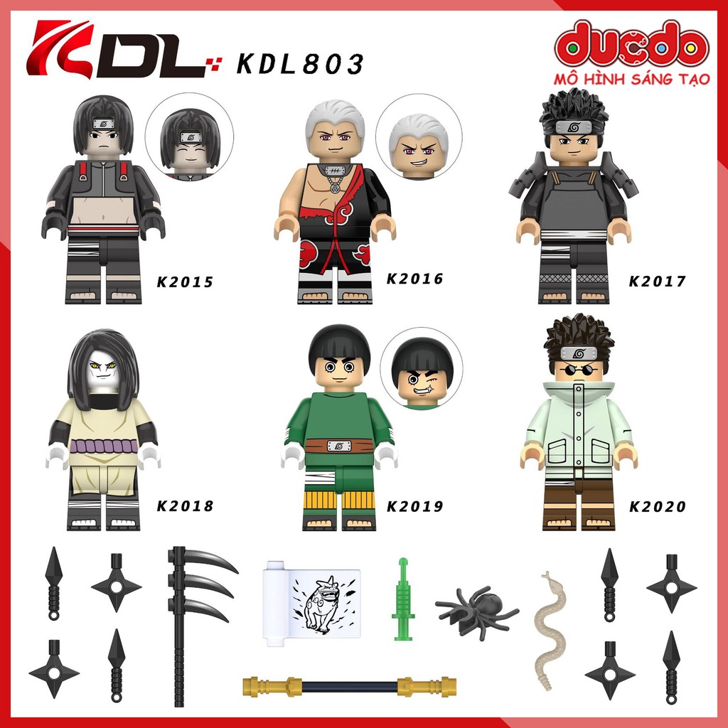 Minifigures các nhân vật Rock Lee, Orochimaru trong Naruto - Đồ chơi Lắp ghép Xếp hình Mô hình Mini KDL803