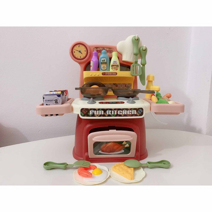 Đồ Chơi Bộ Bếp Nấu Ăn Fun Kitchen Thiết Kế Sắc Sảo, Có Nhạc Và Sử Dụng Vòi Nước, Cho Bé Học Cách Chăm Sóc Gia Đình