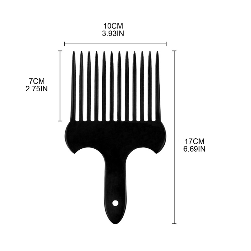 Lược Nhựa Răng Thưa Màu Đen Tạo Kiểu Tóc Afro