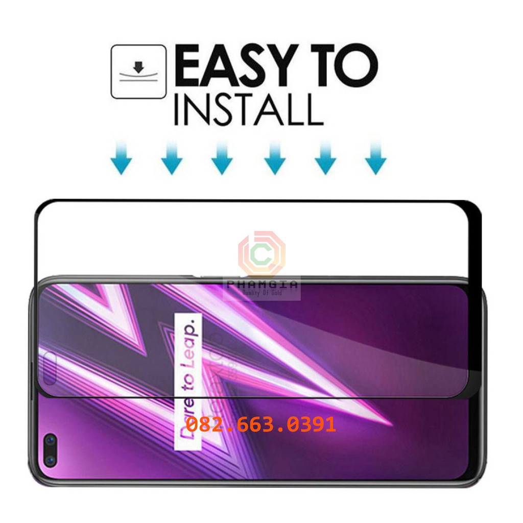 Kính cường lực Realme 6 pro full màn hình, không chấm liti