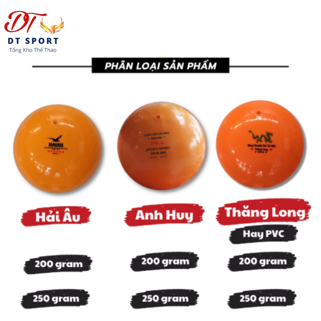 Bóng chuyền hơi Hải Âu, PVC, Anh Huy 200g, 250g và 300g tiêu chuẩn thi đấu