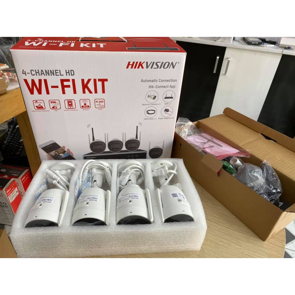 BỘ KIT WIFI HIKVISION NK42W0- KÈM Ổ CỨNG 500GB ( Cam chính hãng - BH 2 năm)