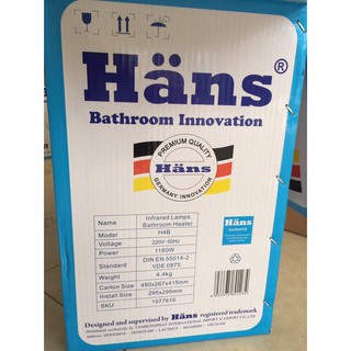 Đèn sưởi âm trần Hans H4B