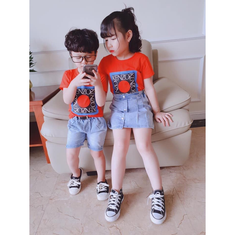 sét áo cotton quần bò bé trai