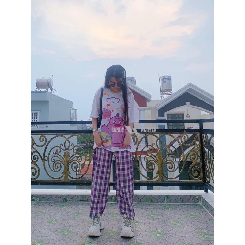 Sét áo thú tím+quần kẻ tím