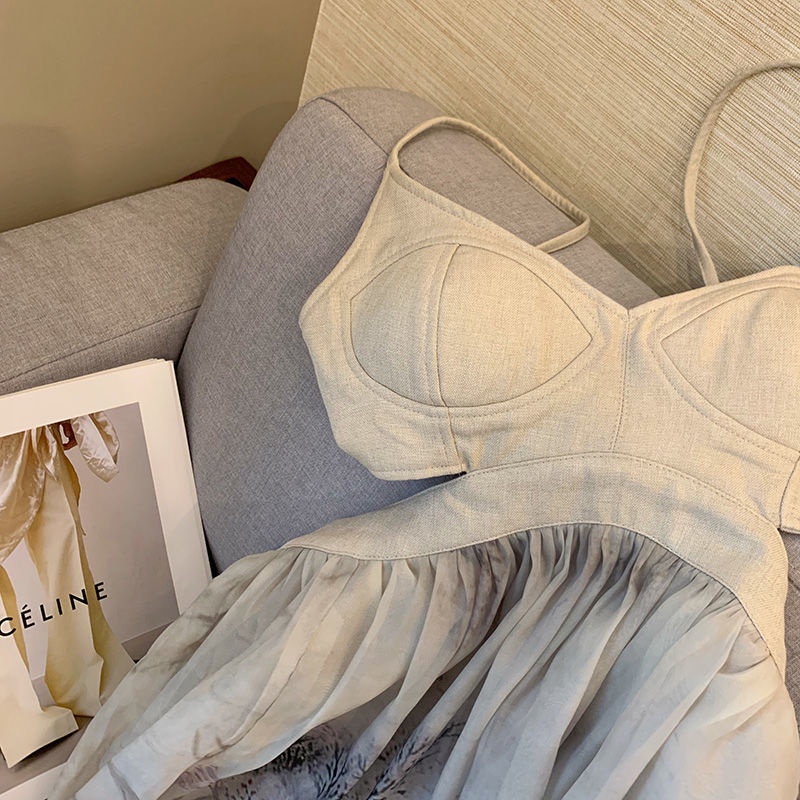 Cổ Phiếu Sẵn Sàng❣Đầm Hai Dây Dáng Dài Phong Cách Pháp Cổ Điển Thời Trang Mùa Hè Dành Cho Nữ 2022