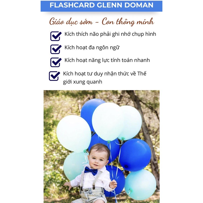 FLASHCARD GLENN DOMAN CHUẨN IVORY 350 - Bộ thẻ chấm Dotcard Giúp con học toán size to chuẩn 28x28cm