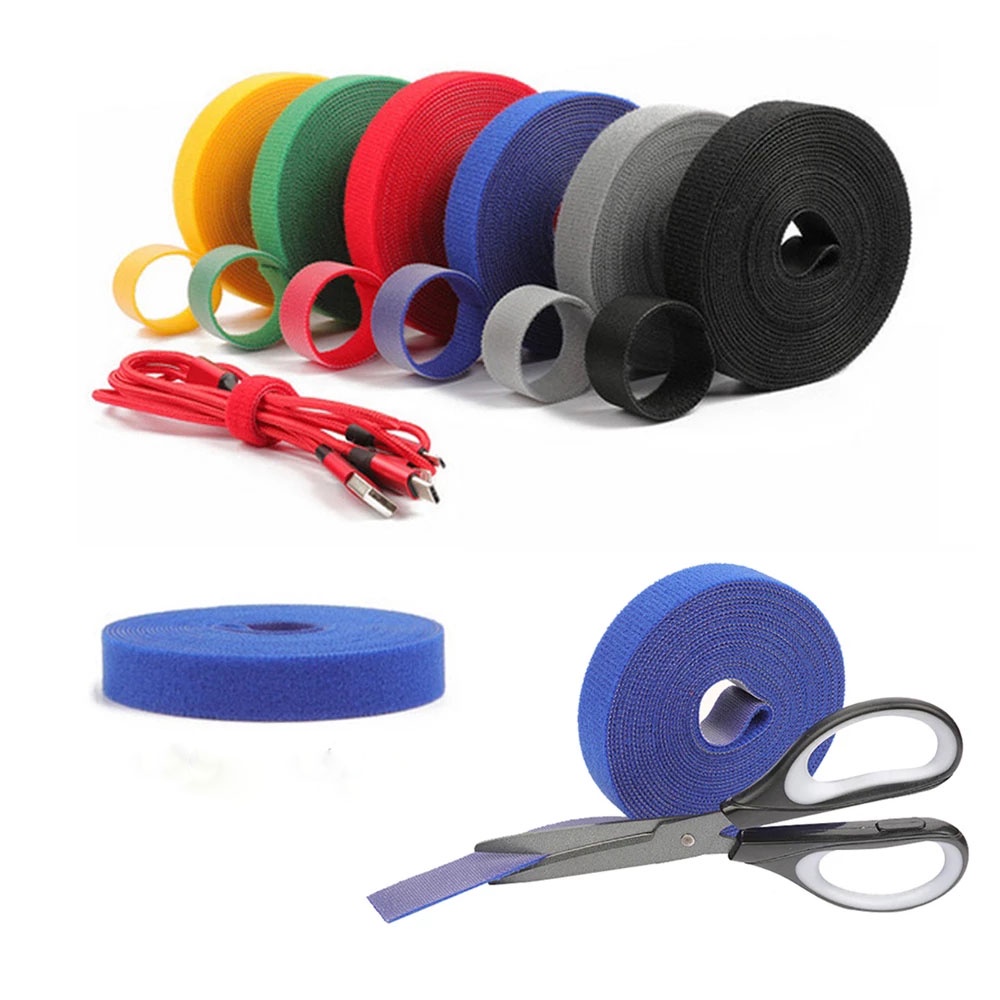 Cuộn băng dính khóa dán nylon buộc cáp có thể tái sử dụng tiện lợi