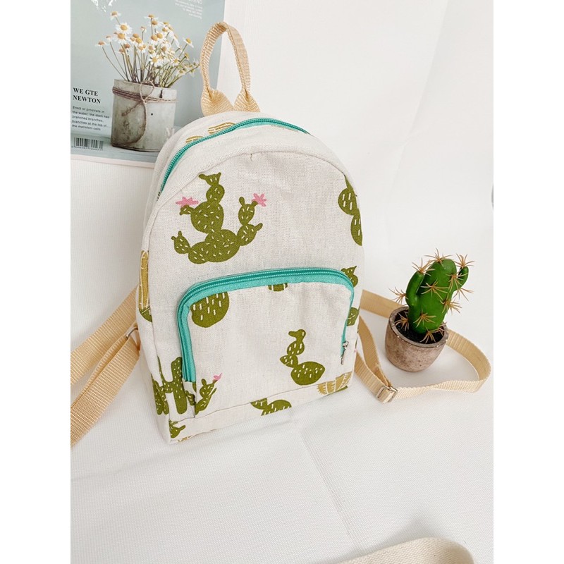 Balo mini vải bố hoạ tiết siêu cưng