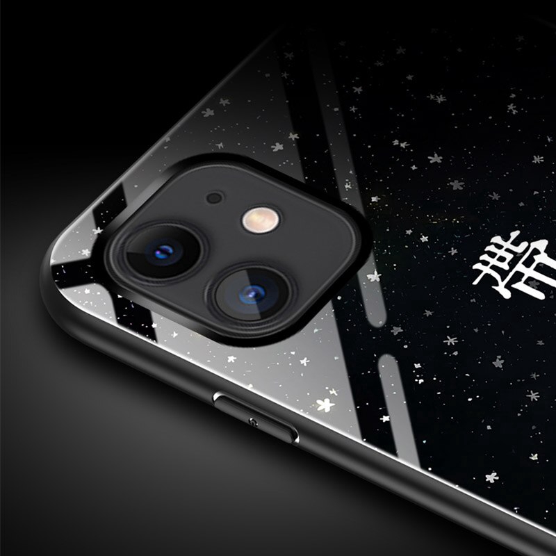 Ốp điện thoại kính cường lực họa tiết 3D dạ quang dành cho iphone 11 pro max 11pro
