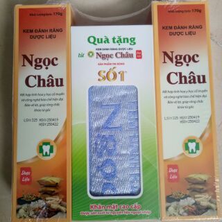Combo 2 Kem Đánh răng Ngọc Châu 170g tặng 1 khăn mặt