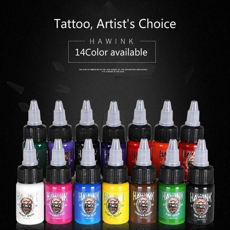 1/2 oz (15ml) Preferred professional tattoo Ink makeup paint, available in 14 body paint colors