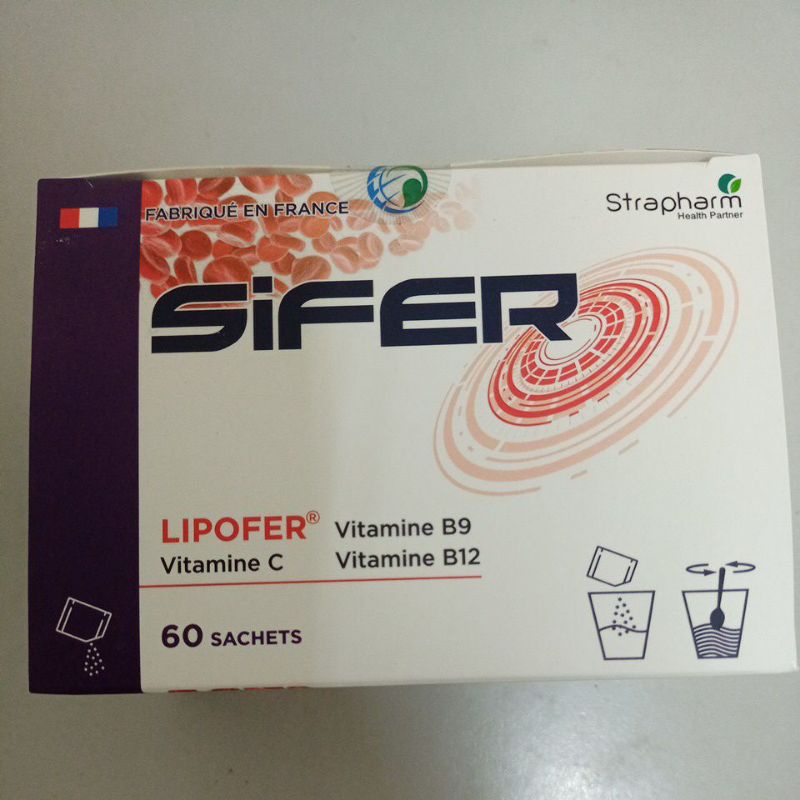 Thực phẩm bổ sung sắt, không gây táo bón Sifer hộp 60 gói.sắt hữu cơ sinh học