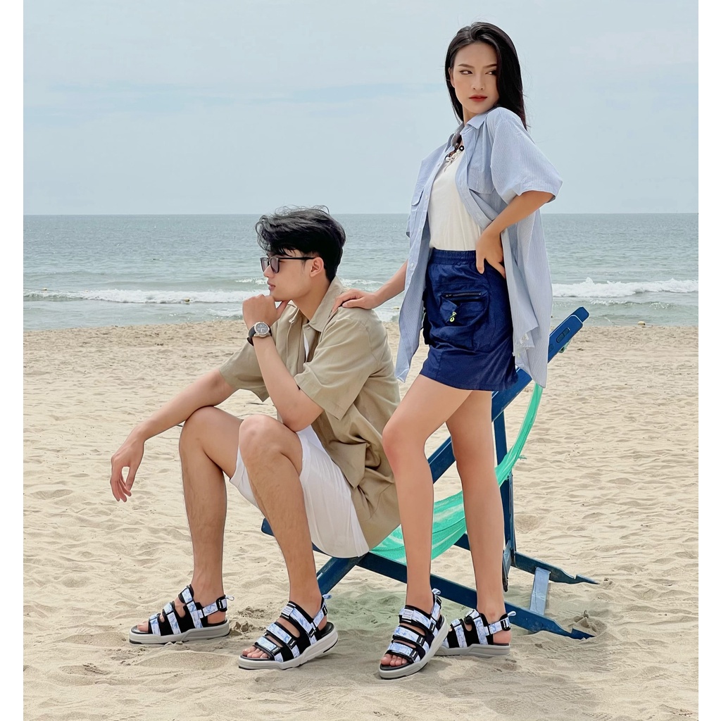 Giày sandal nam nữ unisex Buenas Sport SD-7979- xanh dương - xăng-đan quai hậu đế cao 3 phân