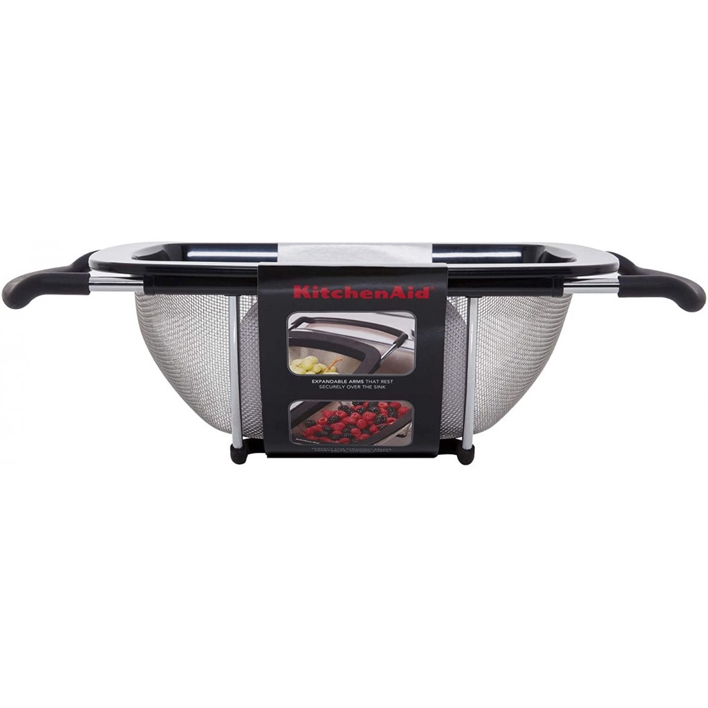 Rổ ngang Kitchen Aid điều chỉnh độ dài ngắn, rổ rửa lọc thực phẩm thông minh
