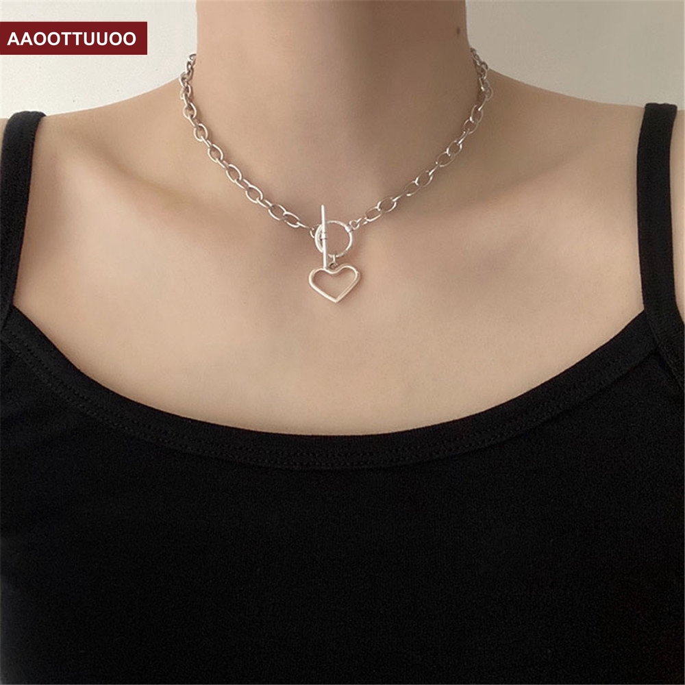 Dây chuyền hợp kim mặt hình trái tim phong cách xinh xắn cho nữ