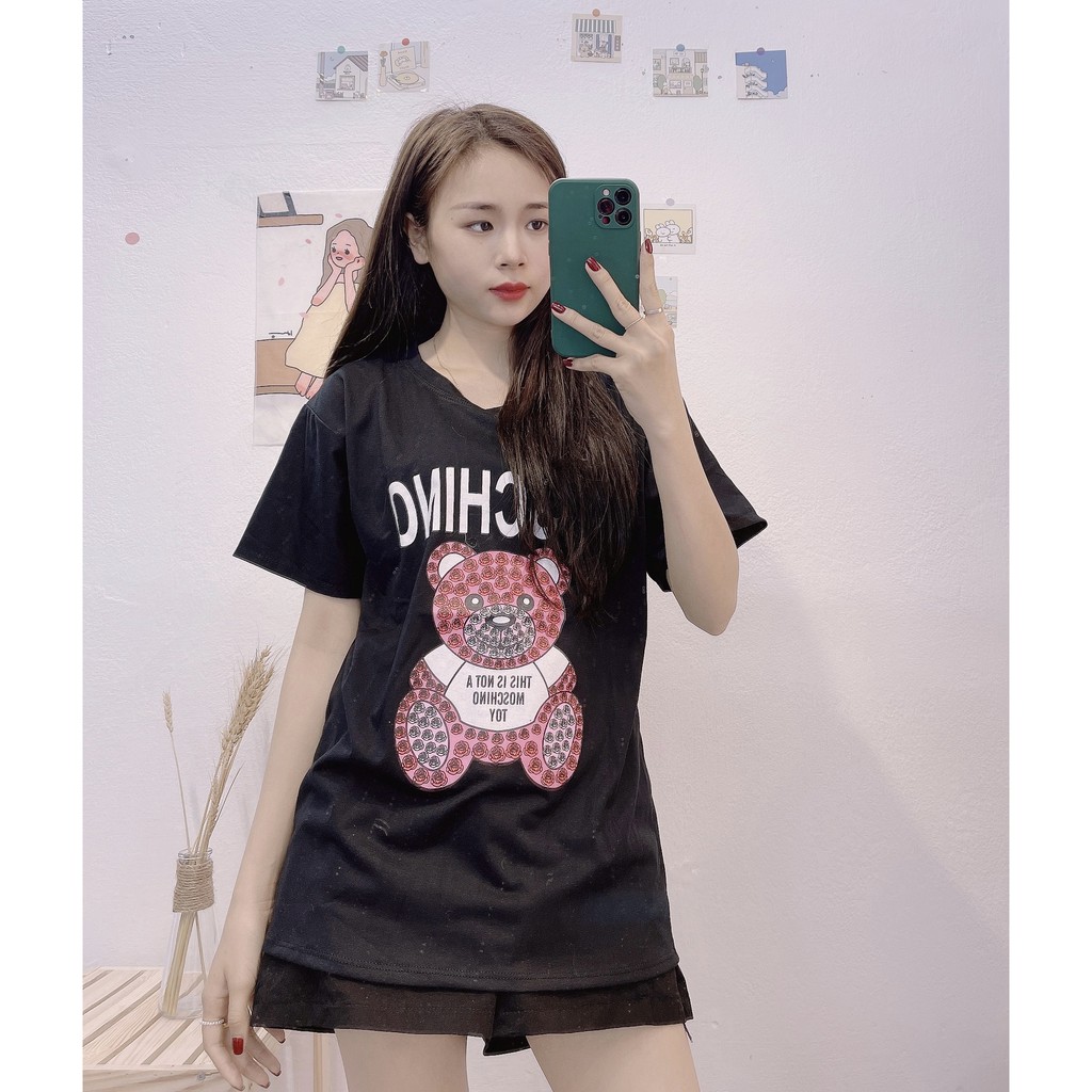 Áo Phông In Hình Gấu Nổi Bật Thời Trang QCCC Loại 1 Free Ship, Áo Phông Cotton Mát Chất Mịn Giá Rẻ, Form Giấu Quần, MN03 | BigBuy360 - bigbuy360.vn