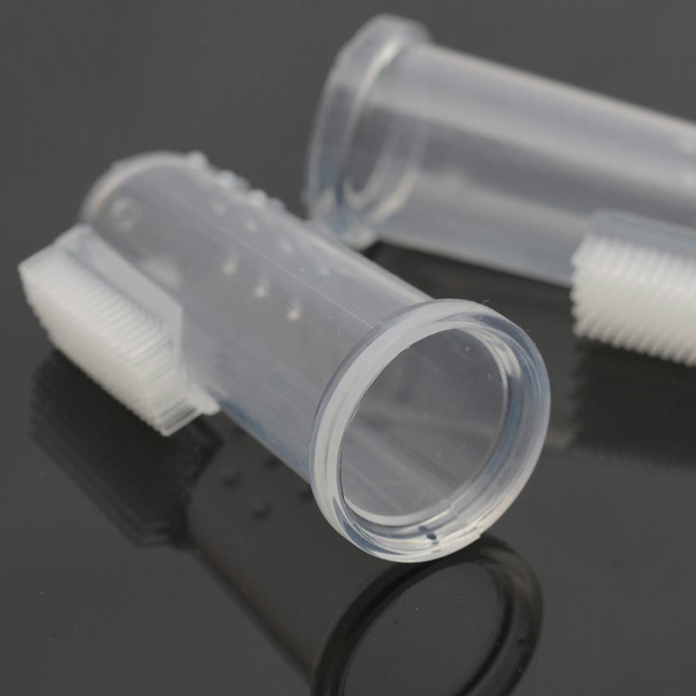 Bộ 2 bàn chải silicone đeo ngón tay vệ sinh răng miệng cho thú cưng