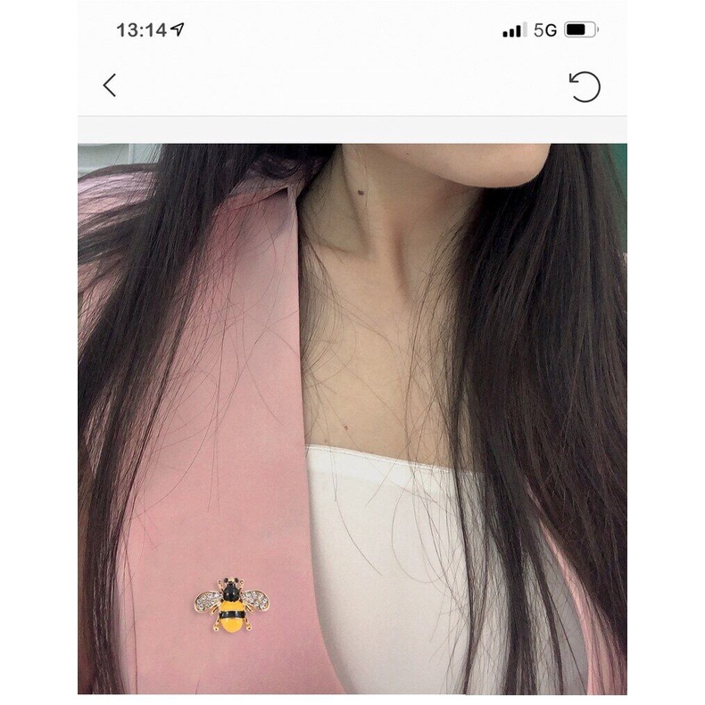 Ghim Cài Áo Hình Chú Ong Đính Đá Pha Lê Sang Trọng