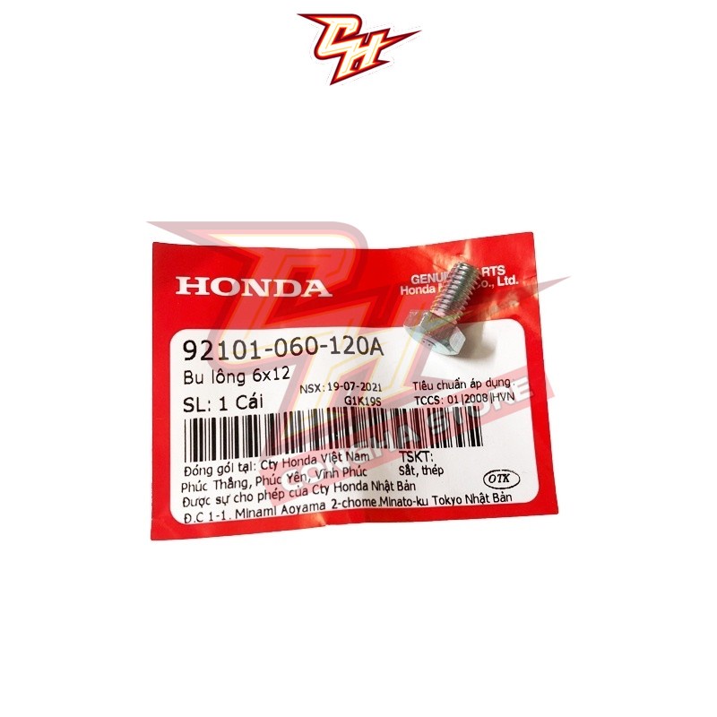 Bu lông 6x12 HONDA Dream 100 / Future 1 / Wave anpha / ALPHA + _(92101060120A)